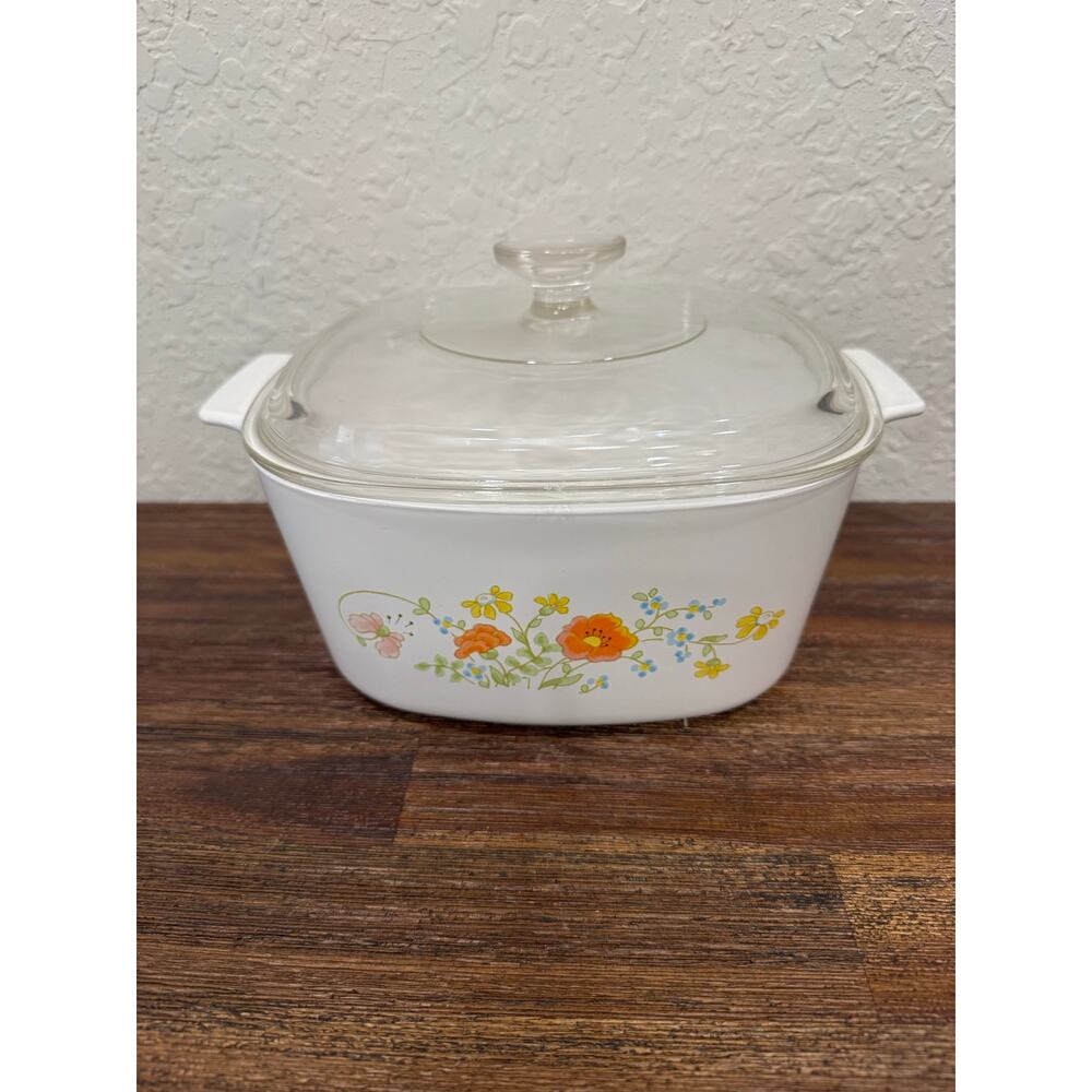 Corning Ware Wildflower Poppy A-3-B 3 Liter 3 Quart Casserole Baking Dish USA